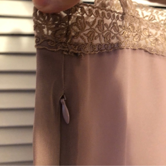 Kimchi Blue Light Brown Cream Lining Chiffon Lace Dress - Picture 3 of 5